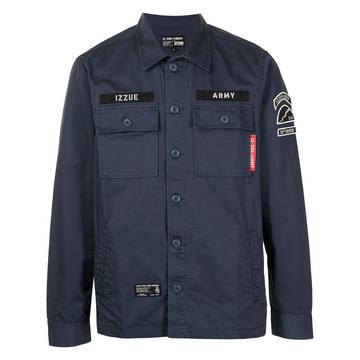 logo-patch shirt jacket