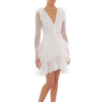 Ruffled Tulle Mini Dress