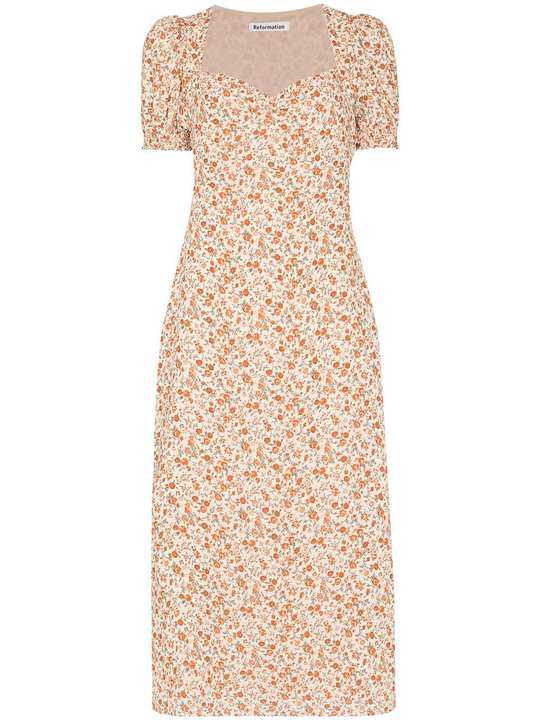 Luciana sweetheart neck floral dress展示图