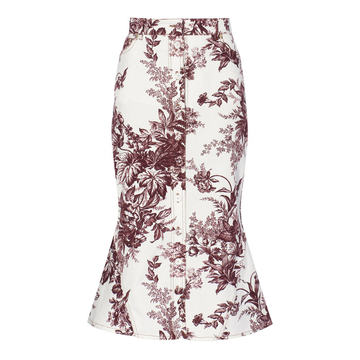 Victorine Floral Denim Skirt