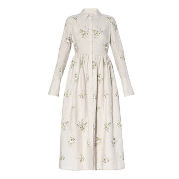 Cora Floral Linen Shirt Dress