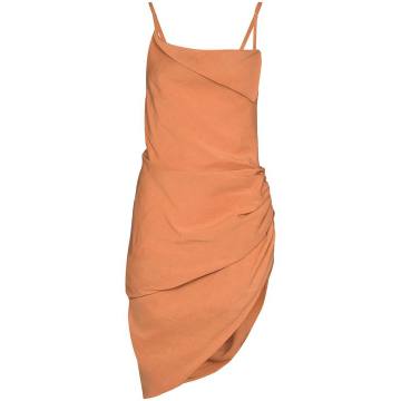 ruched side asymmetrical dress