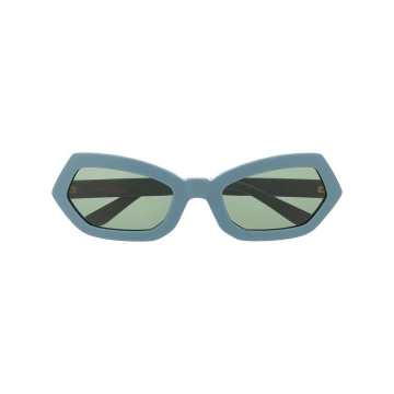 tinted geometric-frame sunglasses