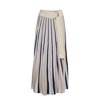 Pilar Striped Knit Midi Skirt