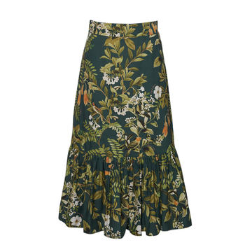 Lynn Printed Cotton Poplin Midi Skirt