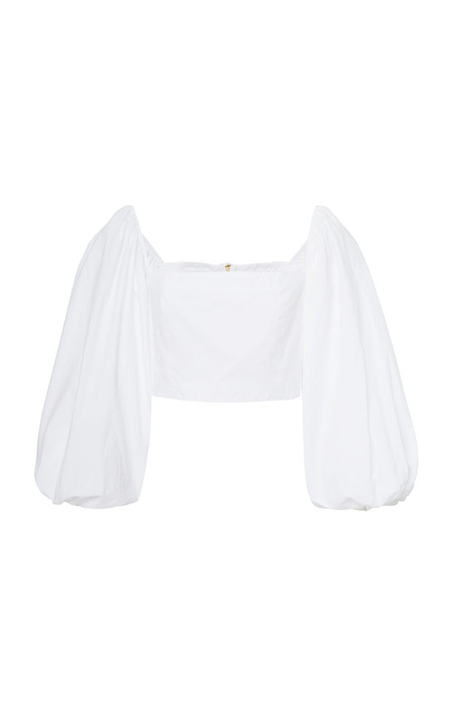 Sagaponack Cotton-Poplin Cropped Blouse展示图