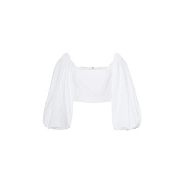 Sagaponack Cotton-Poplin Cropped Blouse