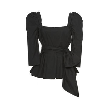 Lauren Cotton-Poplin Tie-Front Blouse