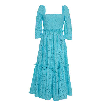 Blue Hill Broderie Midi Dress