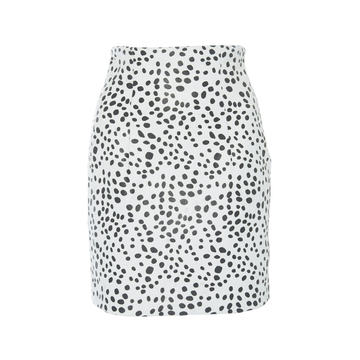 Dalmation Printed Leather Mini Skirt