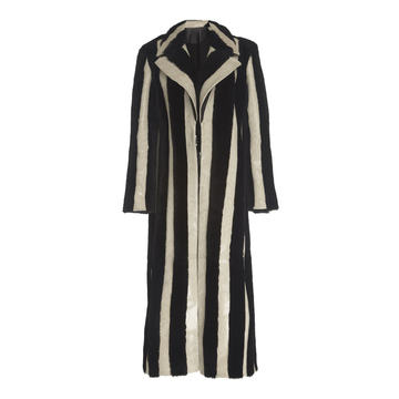 Liza Striped Long Shearling Coat