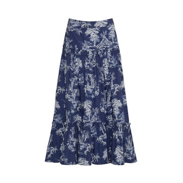 Tisbury Printed Poplin Midi Skirt