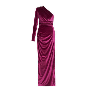 Aubrey Asymmetric Velvet Gown