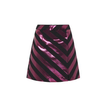 Adaline Striped Lam�� Mini Skirt