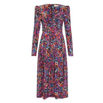 Modern Love Printed Crepe-De-Chine Midi Dress