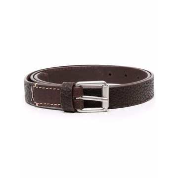 grained leather belt