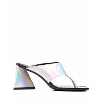 iridescent-effect thong-strap sandals