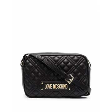 quilted logo cross-body bag