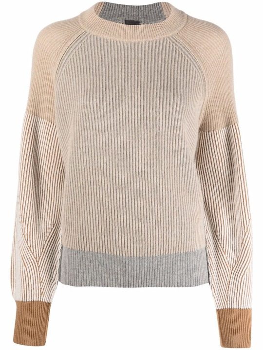 ribbed knit colour-blocked jumper展示图