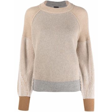 ribbed knit colour-blocked jumper