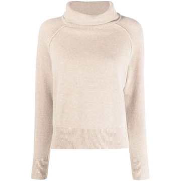 high neck wool-blend jumper