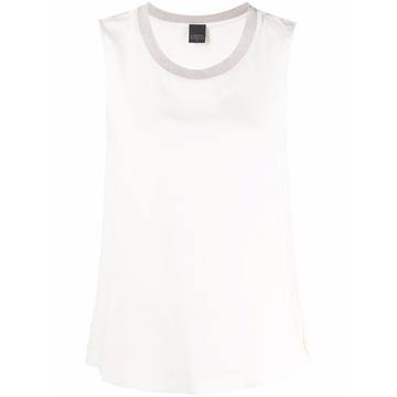 sleeveless ribbed-neck top