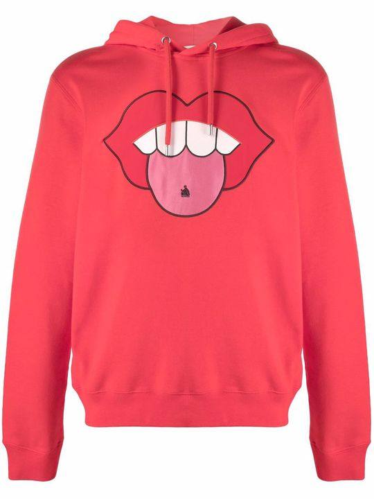 mouth patch drawstring hoodie展示图