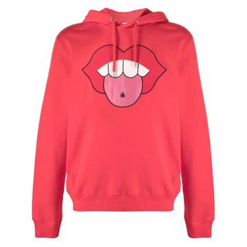 mouth patch drawstring hoodie