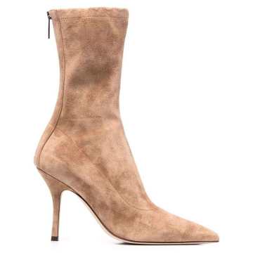 pointed toe suede ankle boots