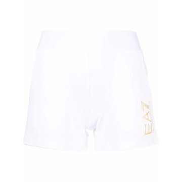 logo print fitted shorts