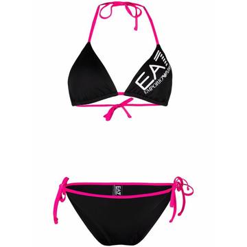 logo-print triangle bikini