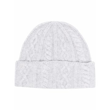 cable-knit cashmere beanie