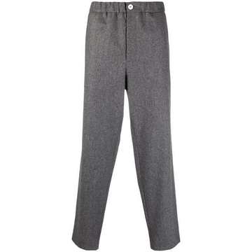 drawstring wool-blend trousers