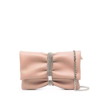 Daisy foldover leather clutch