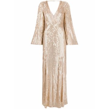 V-neck sequinned gown