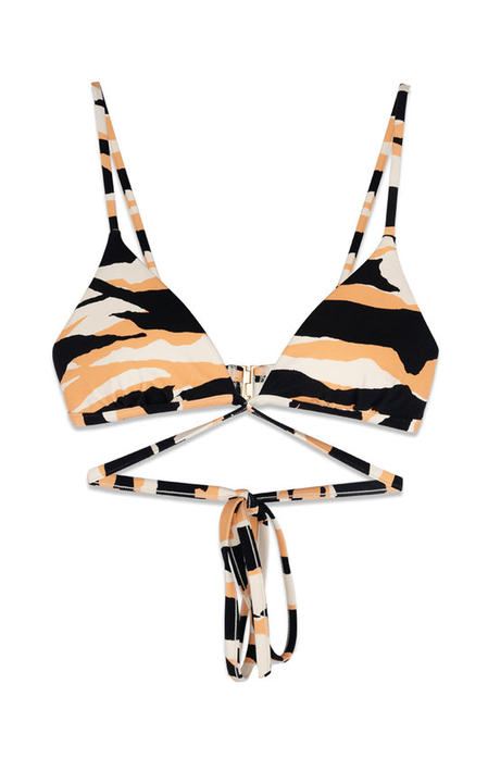 Harlen Zebra-Print Bikini Top展示图