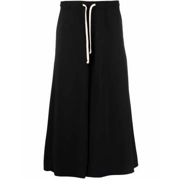 wide cropped-leg drawstring trousers
