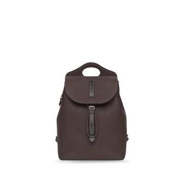 Pocket grained-leather backpack