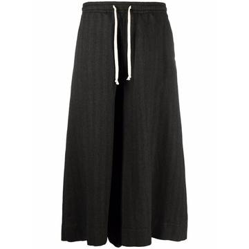 drawstring wide-leg trousers