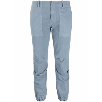 elasticated-ankles cotton trousers
