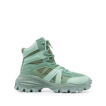 panelled high-top trainers