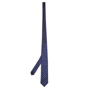 Star-embroidered silk tie