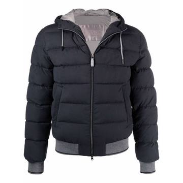 zipped hooded puffer jacket