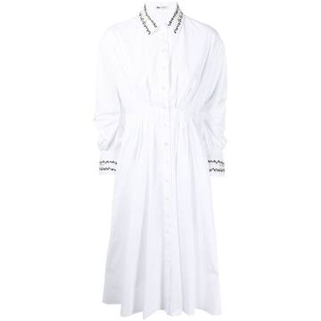 gathered cotton shirt dress