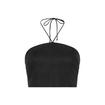 Calipo Linen Cropped Top