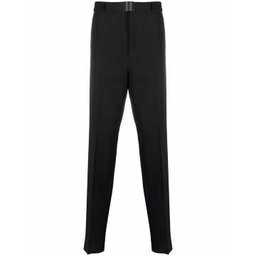 belted wool tailored trousers