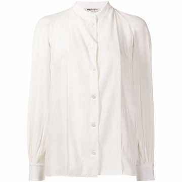 collarless silk shirt