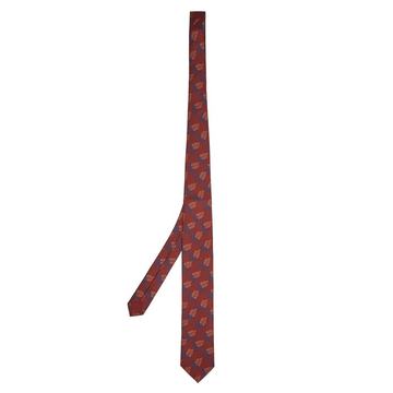 Floral-print silk tie