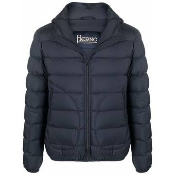 zipped hooded puffer jacket