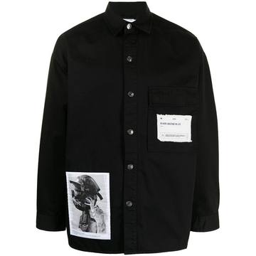 photograph-print patch shirt